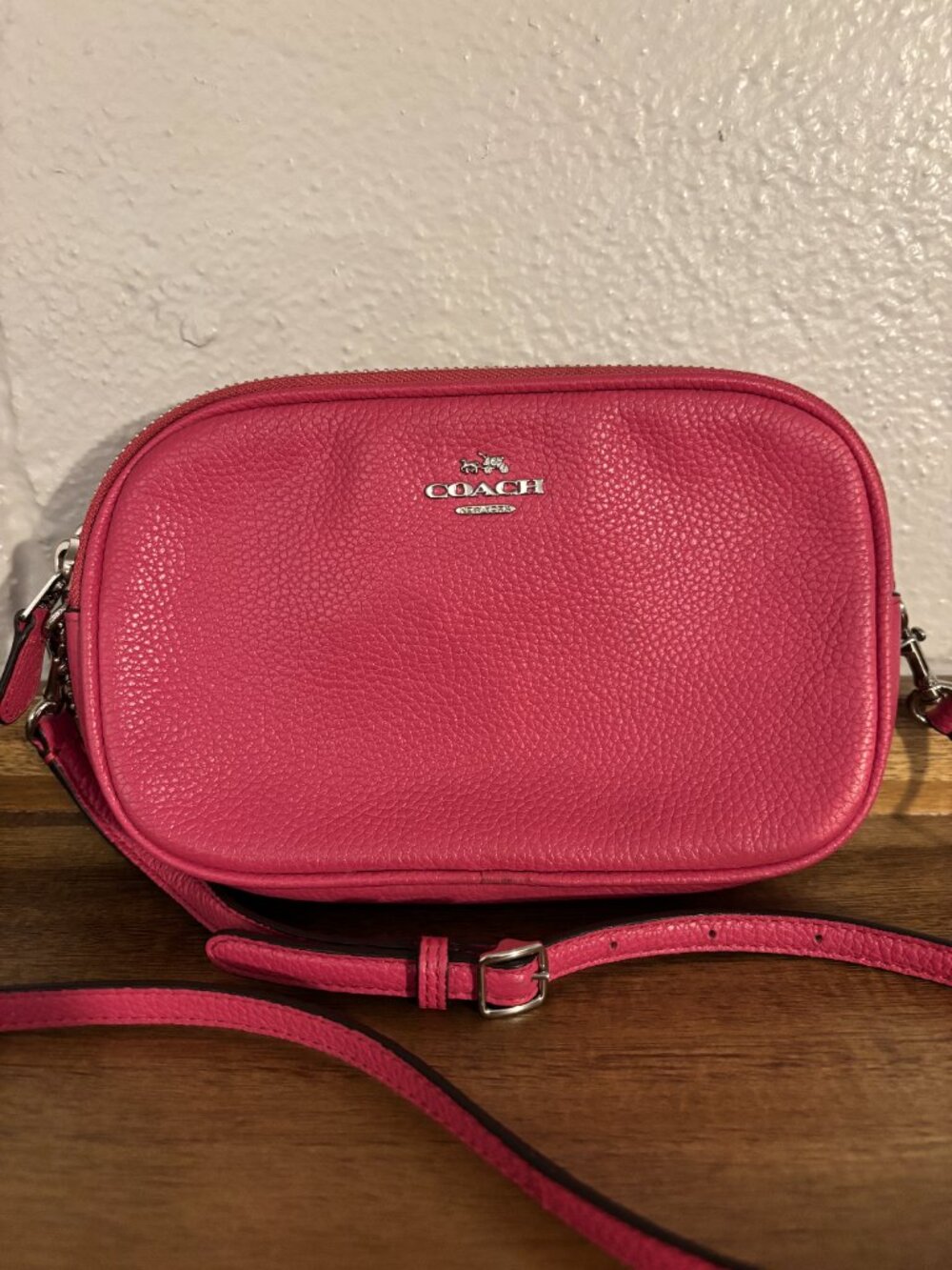Coach Jamie Pink Pebbled Leather Crossbody